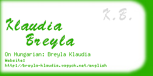 klaudia breyla business card